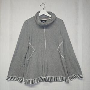 Anthropologie Maeve Tal Cowlneck Black and White Striped Tunic